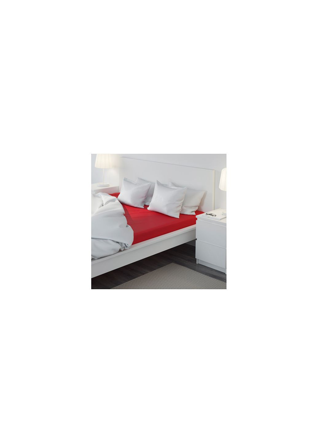 Простыня натяжная красная 160х200 см IKEA (272150562)
