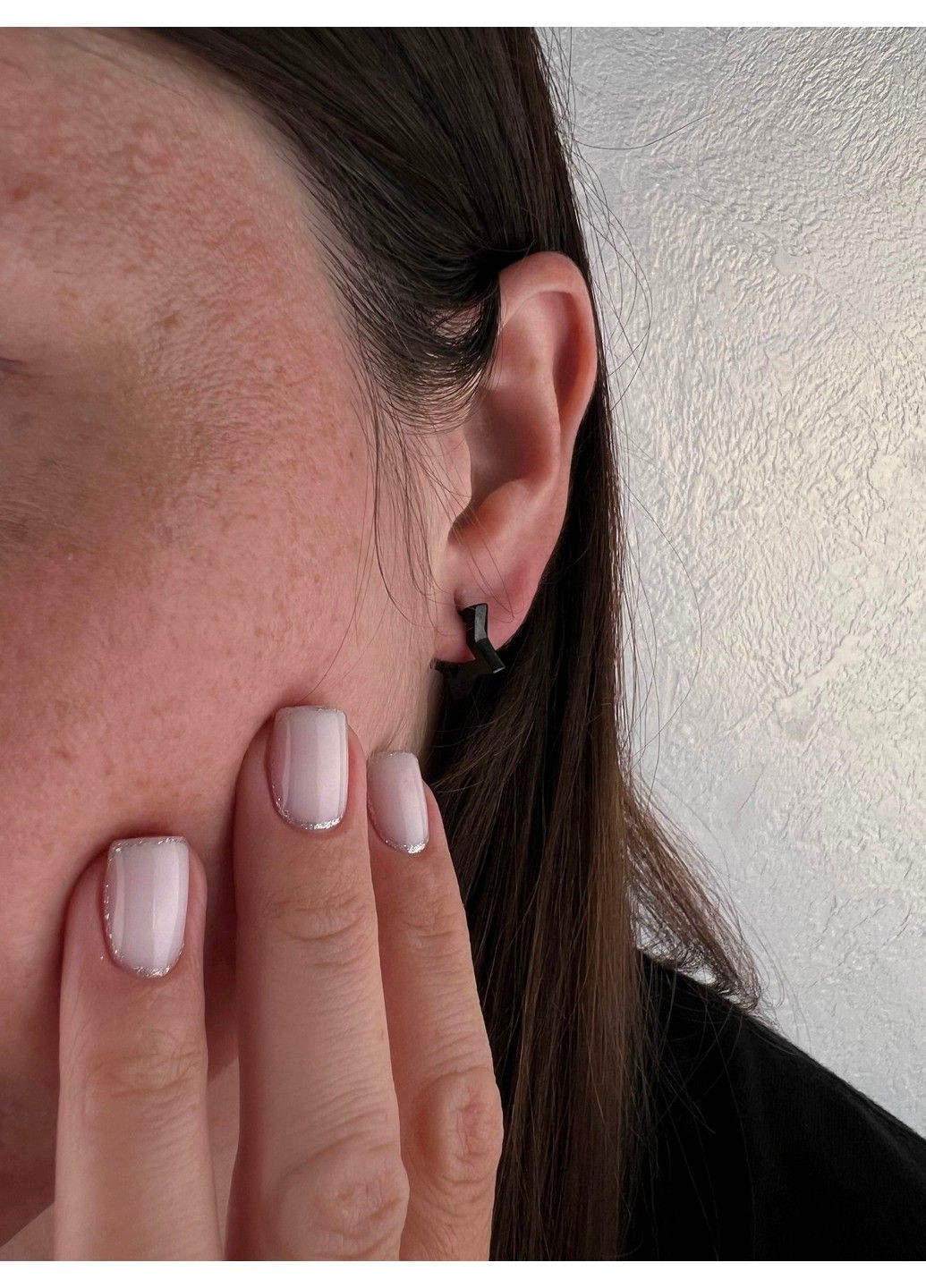 Сережки з емаллю із нержавіючої медичної сталі у вигляді зірки ES-336 No Brand (299330598)