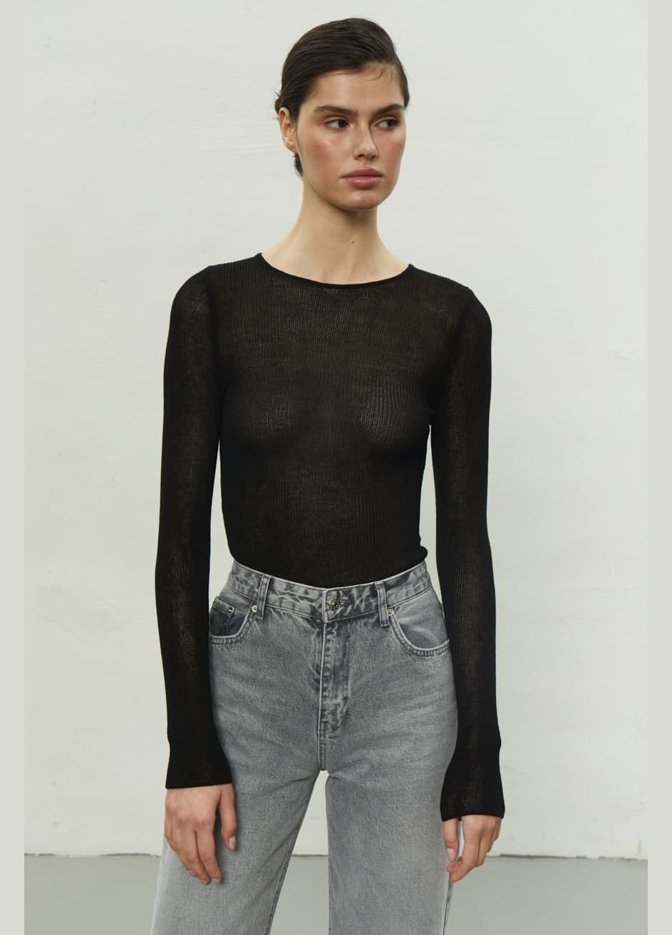 Чорний демісезонний джемпер напівпрозорий 2068 Papaya