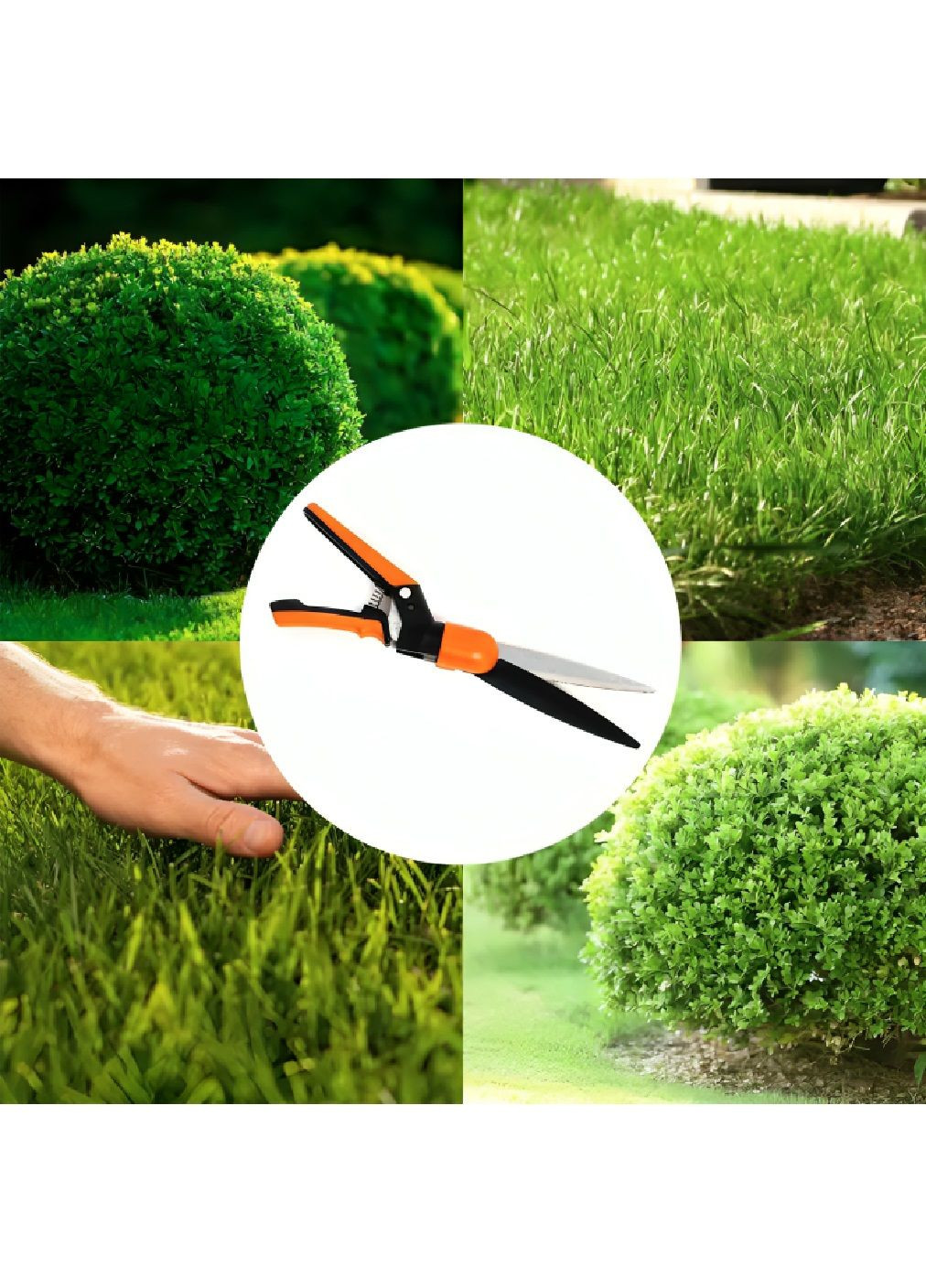 Садові газонні ножиці для точного підрізання трави підстригання кущів з поворотним на 360° сталевим лезом 33 см (480302-Prob) Unbranded (333298797)