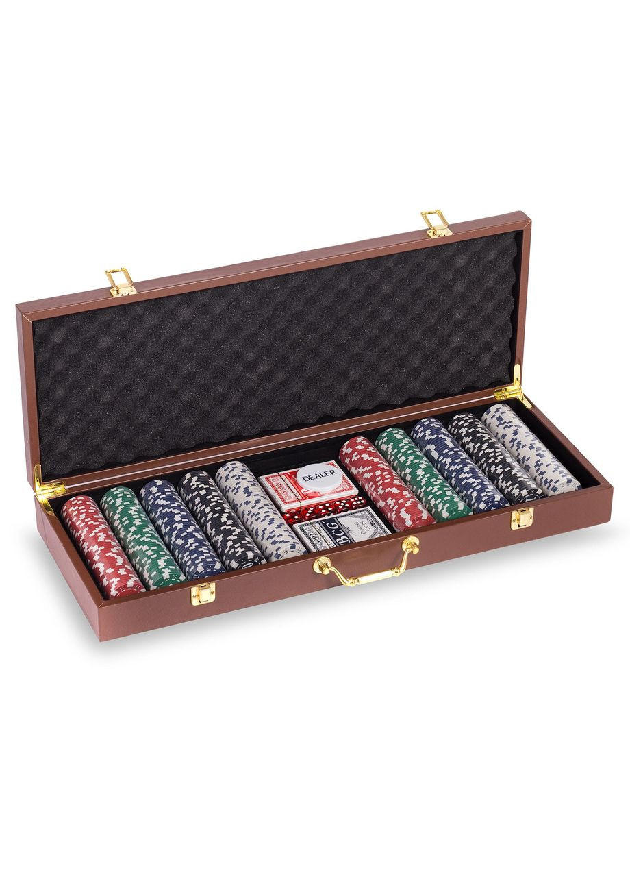 Набор для покера в кожзам кейсе SP-PK500L (500 фишек, с номиналом, р-р 57х21х7,5см) (PK500L) SP-Sport (361436614)