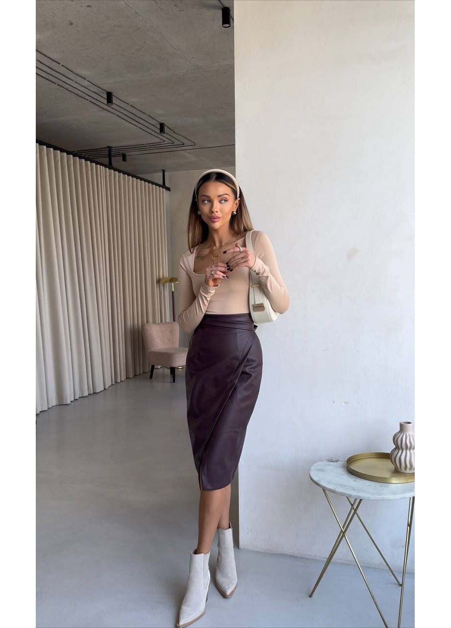 Жіноча спідниця міді з еко-шкіри Avanti (352711285)