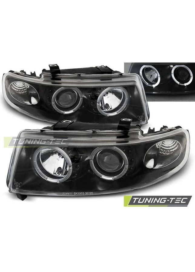 Передние фары Seat (1999-2005) тюнингованные черные (ЦЕНА ЗА ПАРУ) Tuning-Tec Leon (398175020)