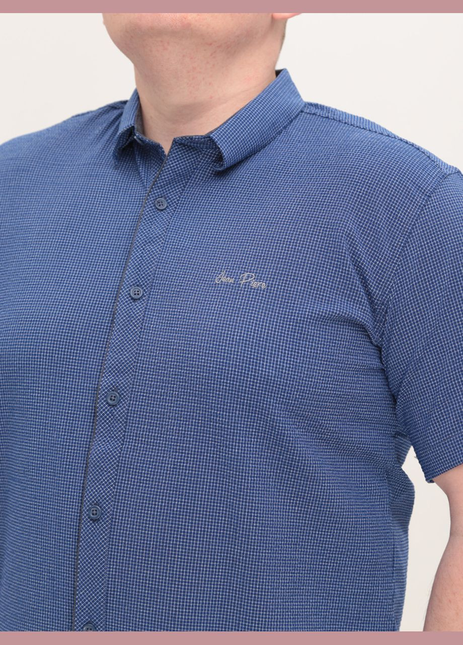 Синяя повседневный рубашка в клетку Jean Piere