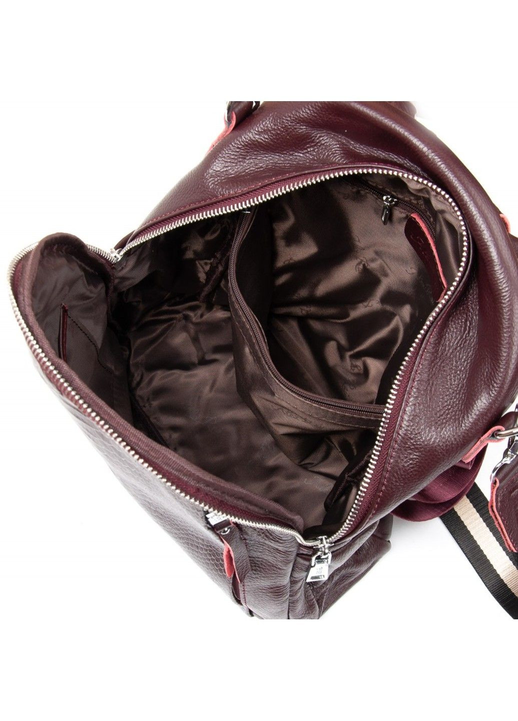 Шкіряний жіночий рюкзак 8907-9 bordo Alex Rai (313031726)