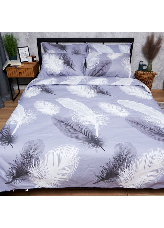 Комплект постільної білизни Бязь Gold Люкс «» Сімейний 143х210х2 наволочки 2х70х70 (MS-820006922) Moon&Star Soft Plumes (356114075)