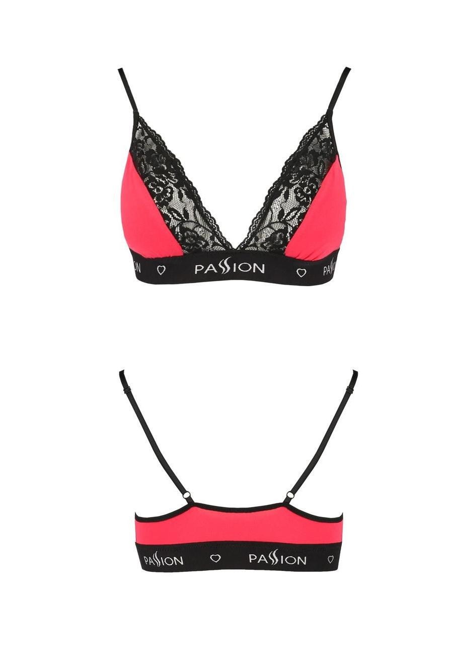 Червоний демісезонний еластичний топ з мереживом ps001 top red-black, size m Passion