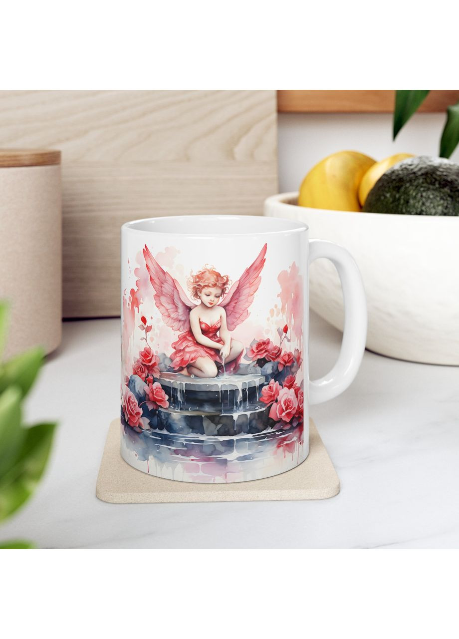 Керамическая чашка с дизайном "Фея с розовыми крыльями" No Brand (368671793)