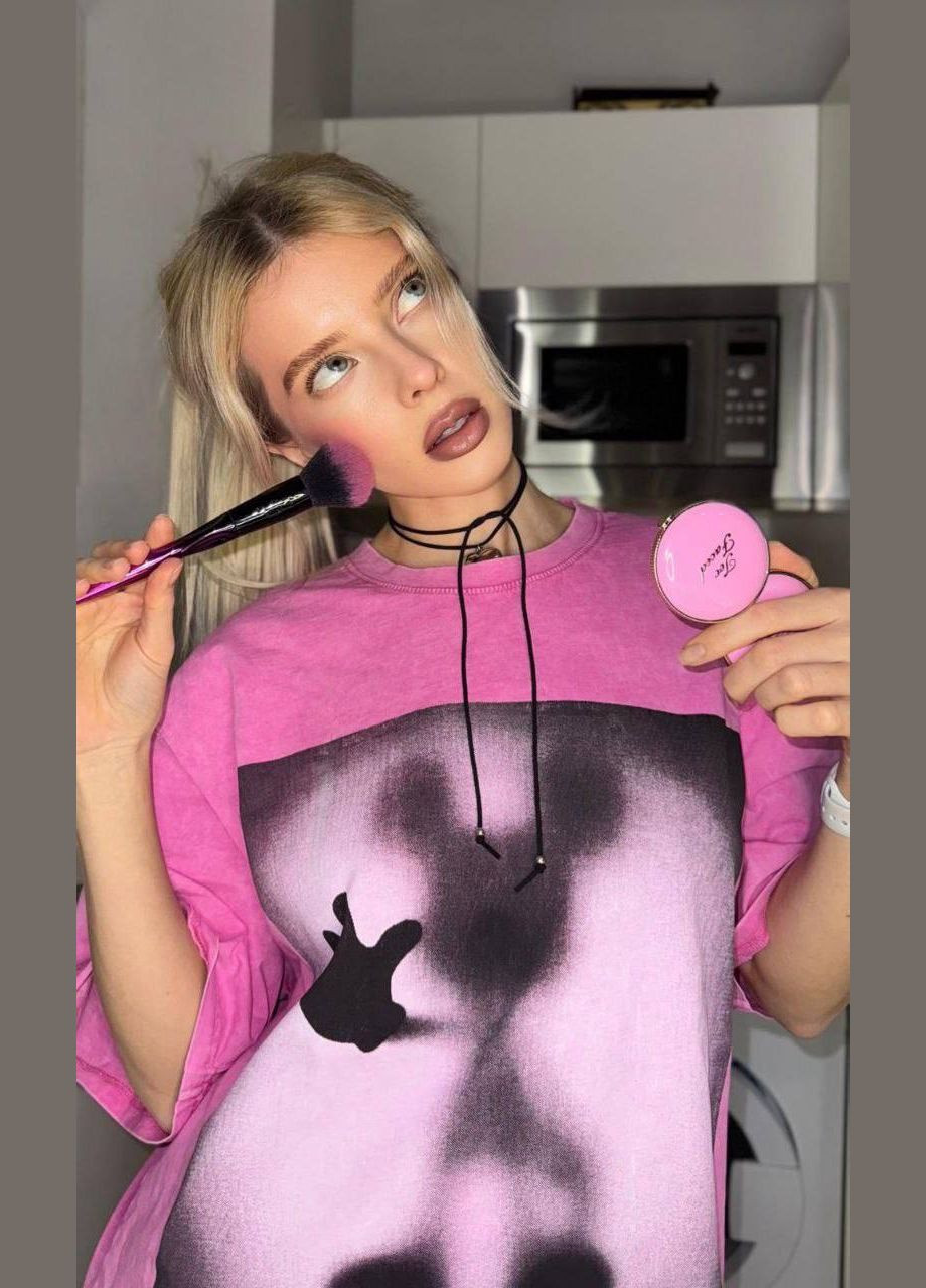 Жіноча футболка оверсайз з принтом MonCher - (331289466)