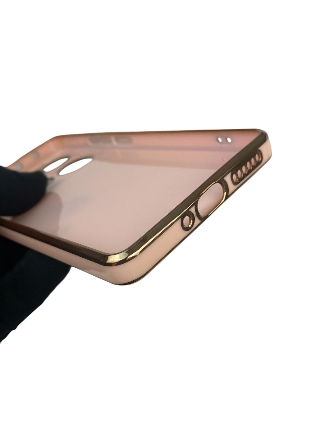 Чохол для Redmi Note 13 Pro 4G з кільцем-підставкою із золотою окантовкою на сяомі редмі нот 13 про пудровий gs1 Xiaomi (366235482)