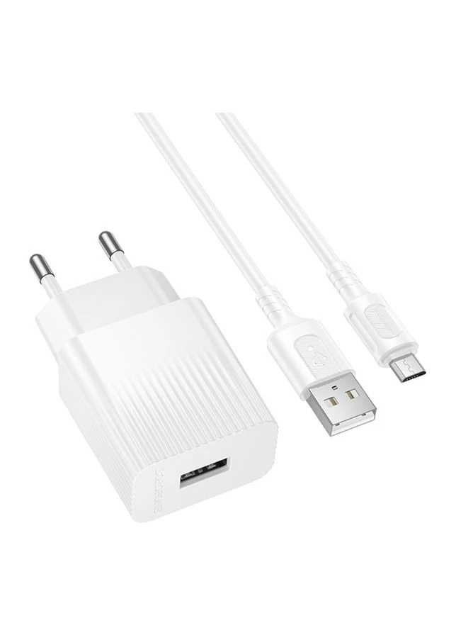 Сетевое Зарядное Устройство BAS71A 1USB 2.1A+USB to Micro Borofone (370440145)