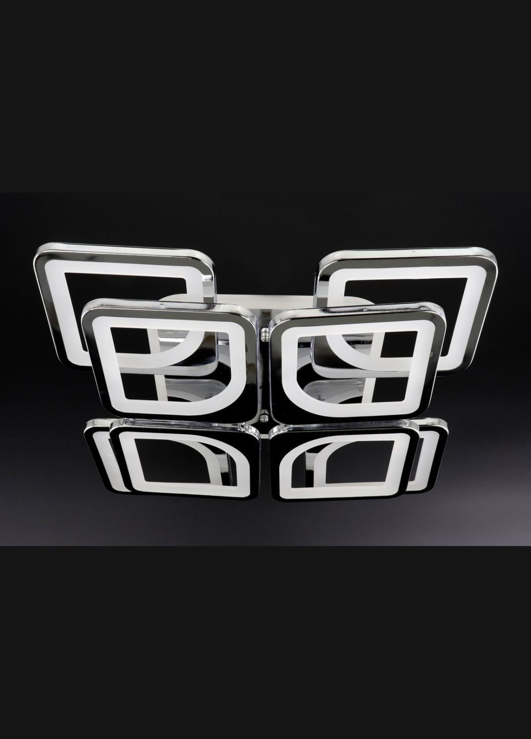 Люстра світлодіодна стельова LED світильник для квартири на стелю лед з пультом 25750 Хром 11х43х43 см. Sunnysky (364498840)