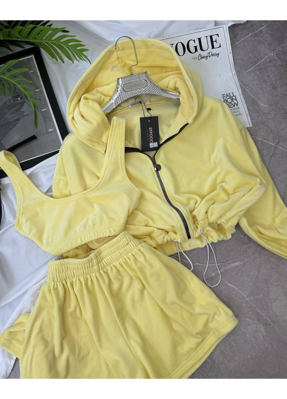 Жіночий костюм трійка топ+кофта+шорти Україна (352267538)