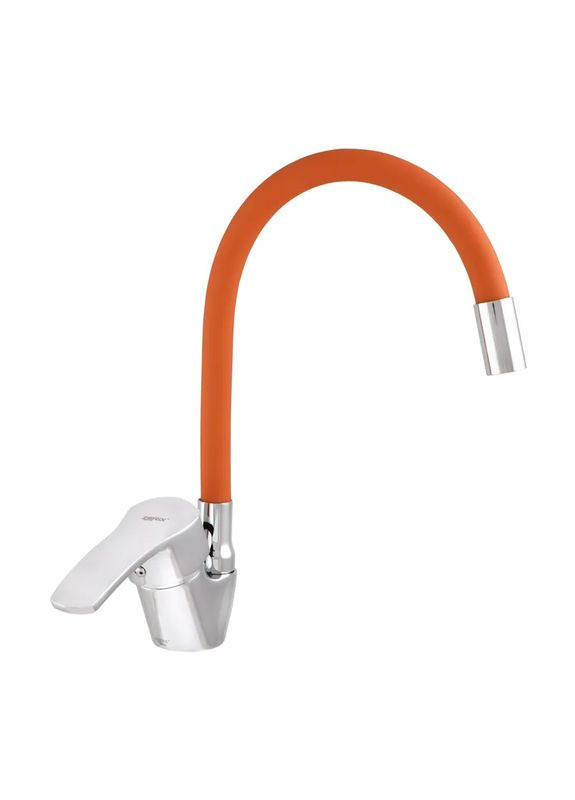 Смеситель для кухни YUB 279 с оранжевым гибким изливом (ZX0443) Zerix (321213220)