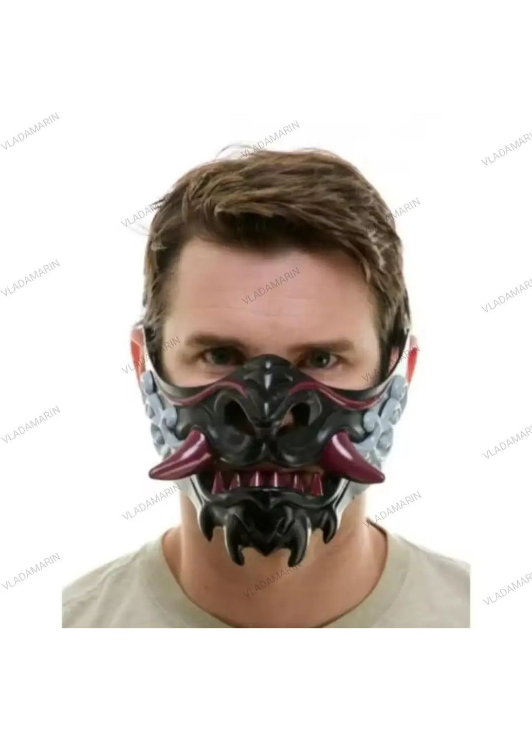 Маска демона для Хелловіна,косплей,маска японського самурая Halloween No Brand (368695253)