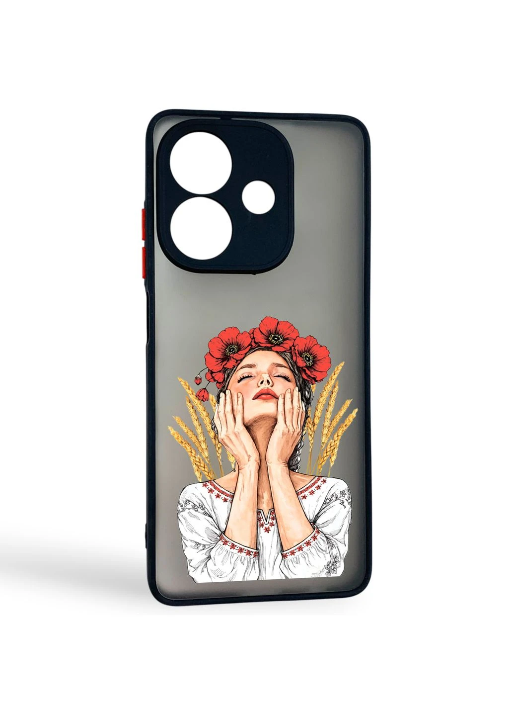 Чехол для телефона A3 с 3D принтом девушка маки колоски с высокими бортами Oppo (399771208)