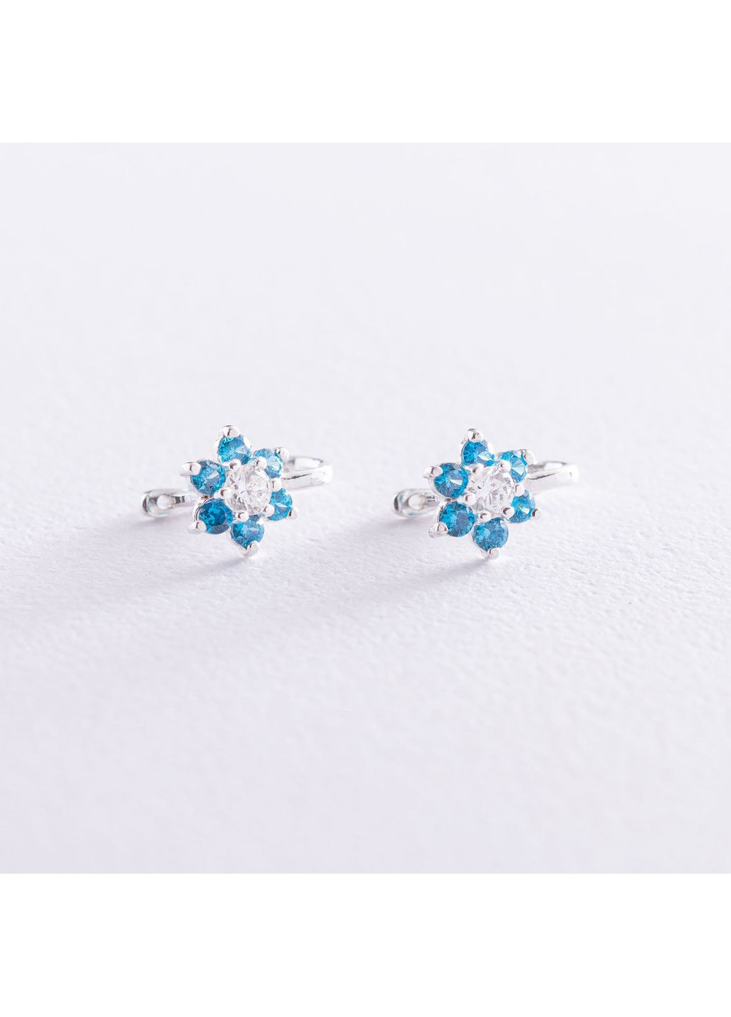 Сережки дитячі Квіточки (фіаніт) 12831 Oniks (370979139)