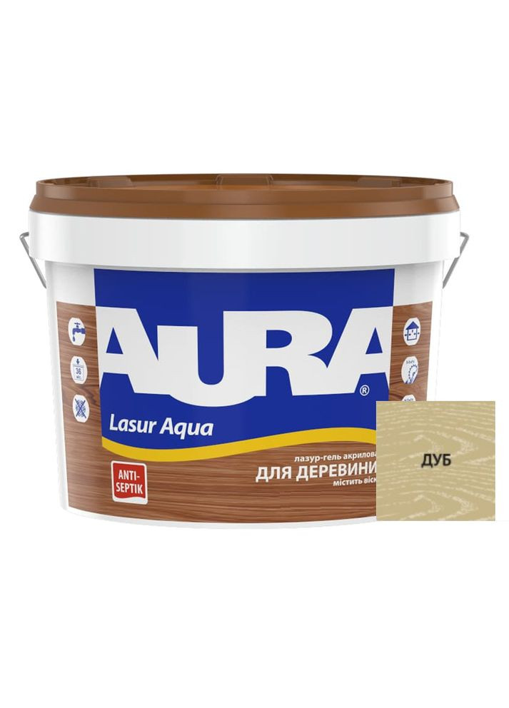 Лазурь для дерева ® Lasur Aqua шелковисто-матовая 2.5 л AURA (360882115)