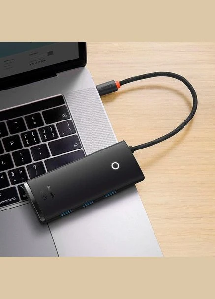 USB-хаб Lite Series 5-Port Type-C HUB Docking Station Black (WKQX040001) [89299] Baseus (401537629)