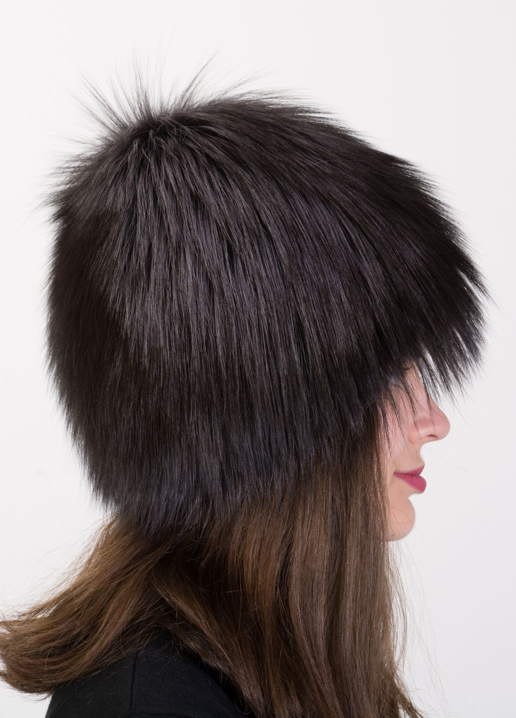 Женская шапка парик из натурального меха чернобурки Меховой Стиль Снопик (298289166)