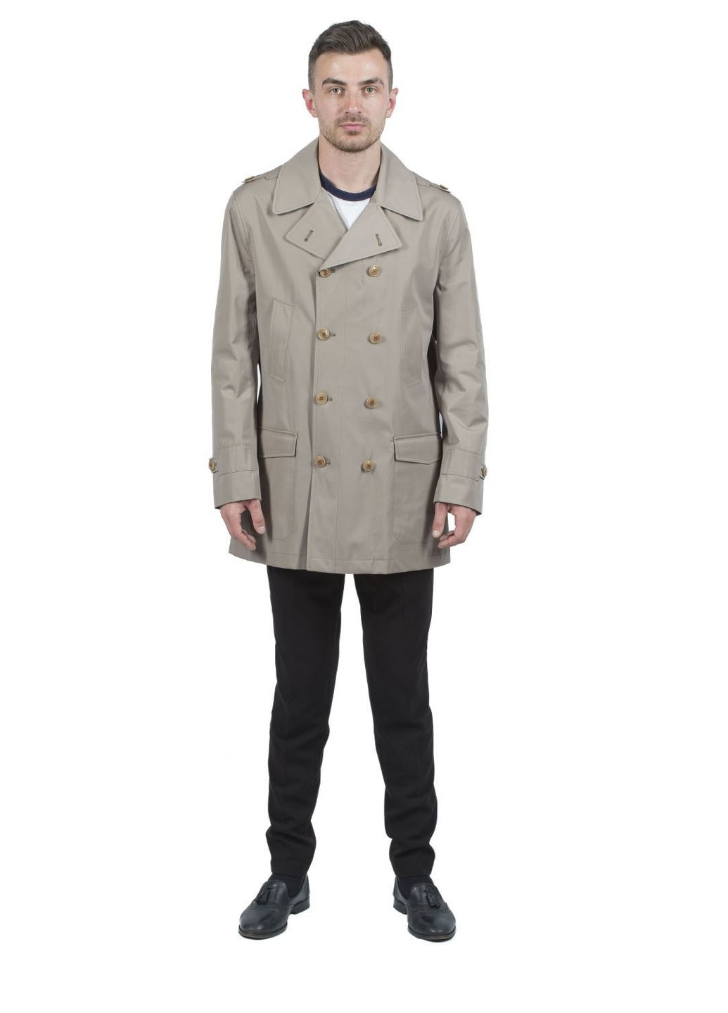 Бежевая демисезонная мужская классическая куртка без утеплителя с английским воротником kuper (, ), 38572 No Brand