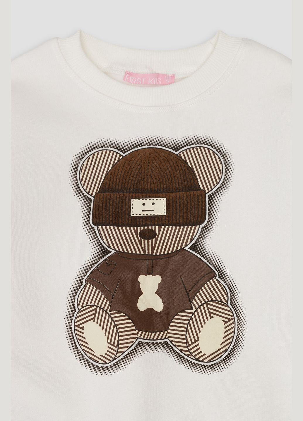 First Kids свитшот для девочки цвет молочный цб-00259003 молочный футер