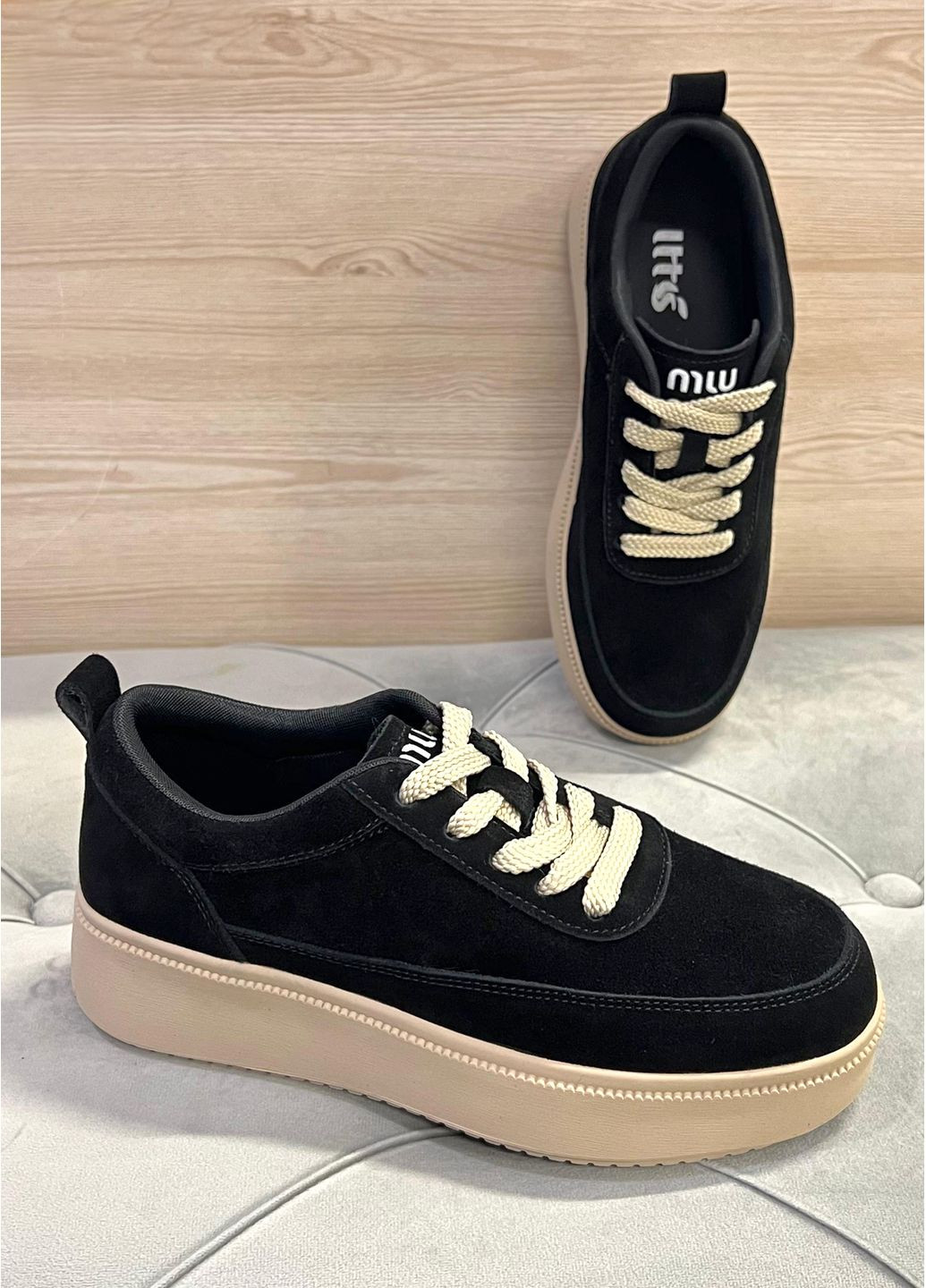 Черные кеды женские черные из натурального замша. Fashion