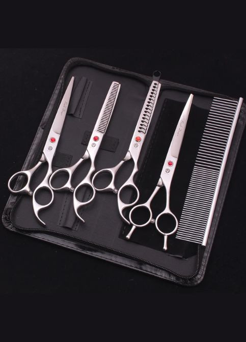 Набор ножниц для стрижки домашних животных 7 дюймов комплект 5 шт Purple Dragon (297869172)