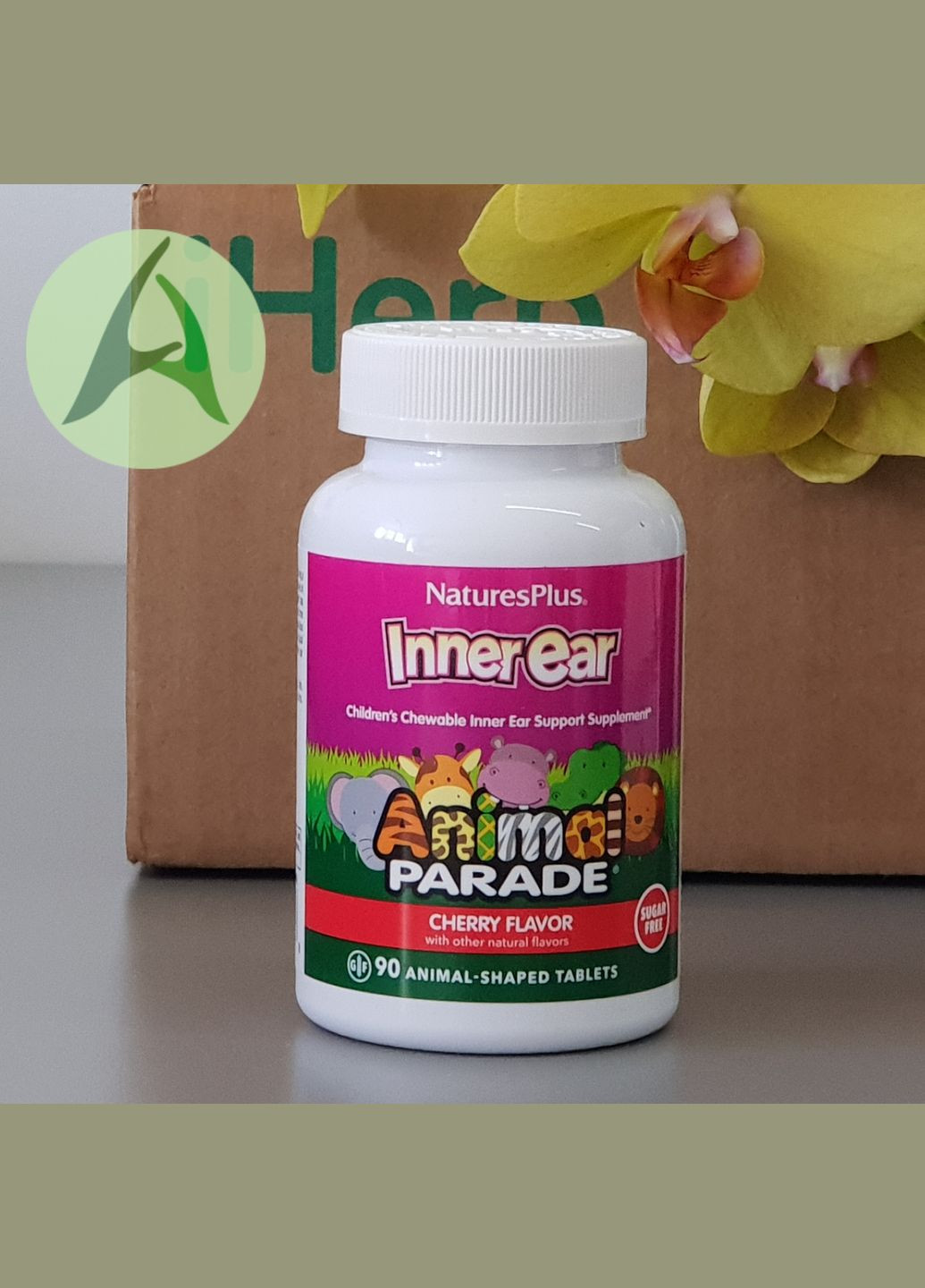 Поддержка здоровья внутреннего уха у детей, вишня, Animal Parade, 90 таблеток в форме животных Nature's Plus (323220463)