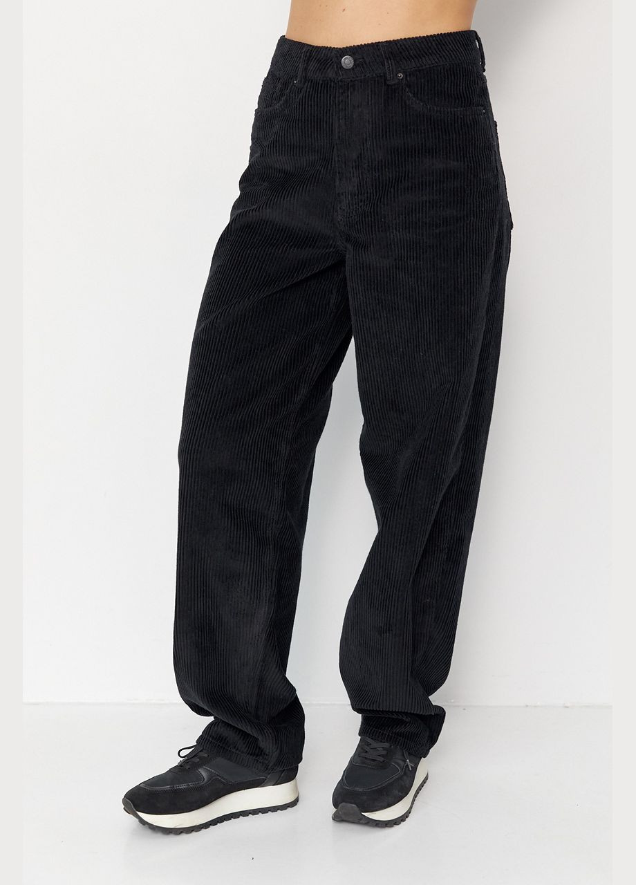 Вельветовые прямые брюки - черный Lurex (314901536)