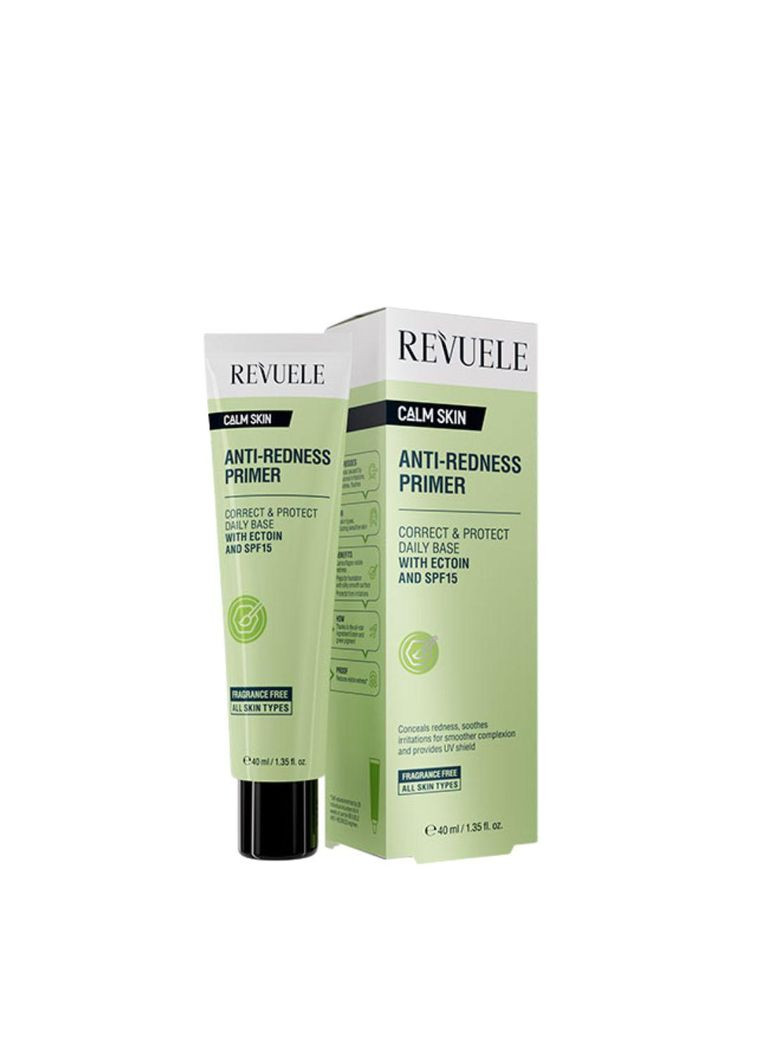 Праймер-коректор для обличчя проти почервоніння SPF15 Anti-Redness зелений, 40 мл REVUELE (355312783)