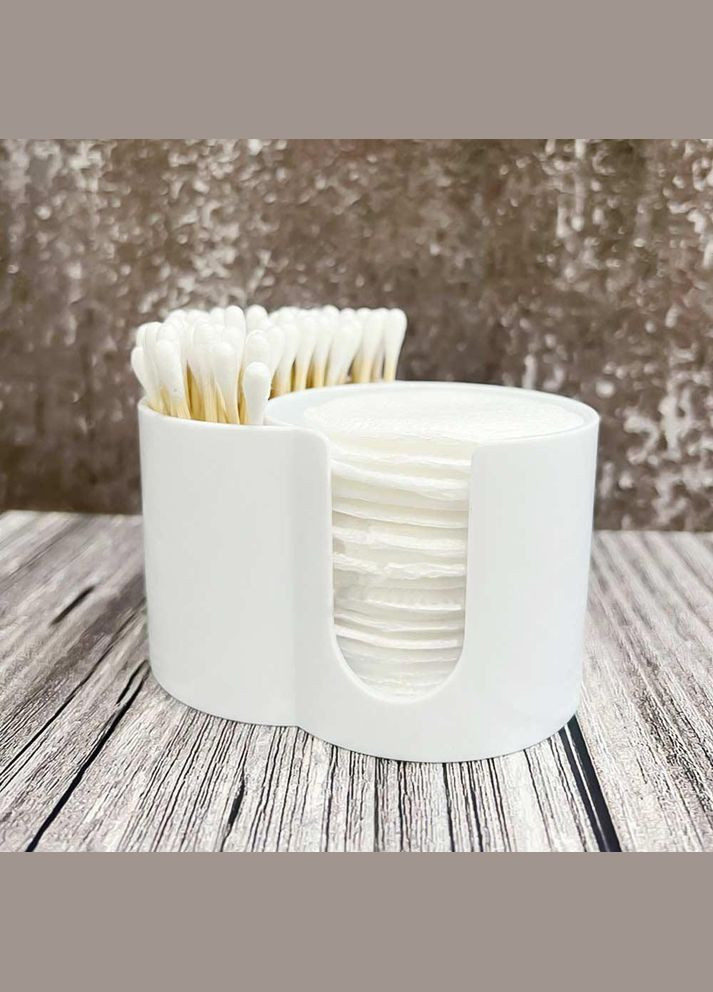 Подставка двойная для ушных палочек и ватных дисков белая (OK0071_1) No Brand (315885428)