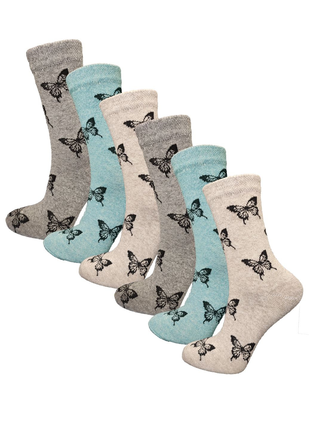 Комбіновані шкарпетки жіночі 6 пар ws 230/6 р.36-40 XTeam метелики (351581632)