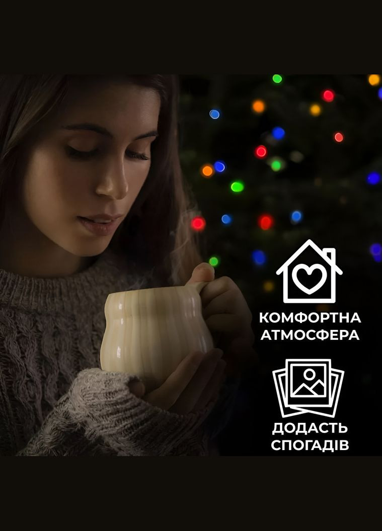 Світлодіодна гірлянда новорічна нить на ялинку різдвяна вікно діодна кольорова 190 led лед 18м 8 режимів білий дріт No Brand (366741142)