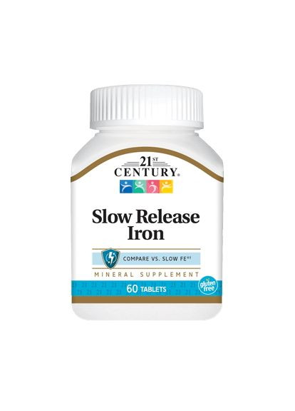 Витамины и минералы Slow Release Iron, 60 таблеток 21st Century (322294127)