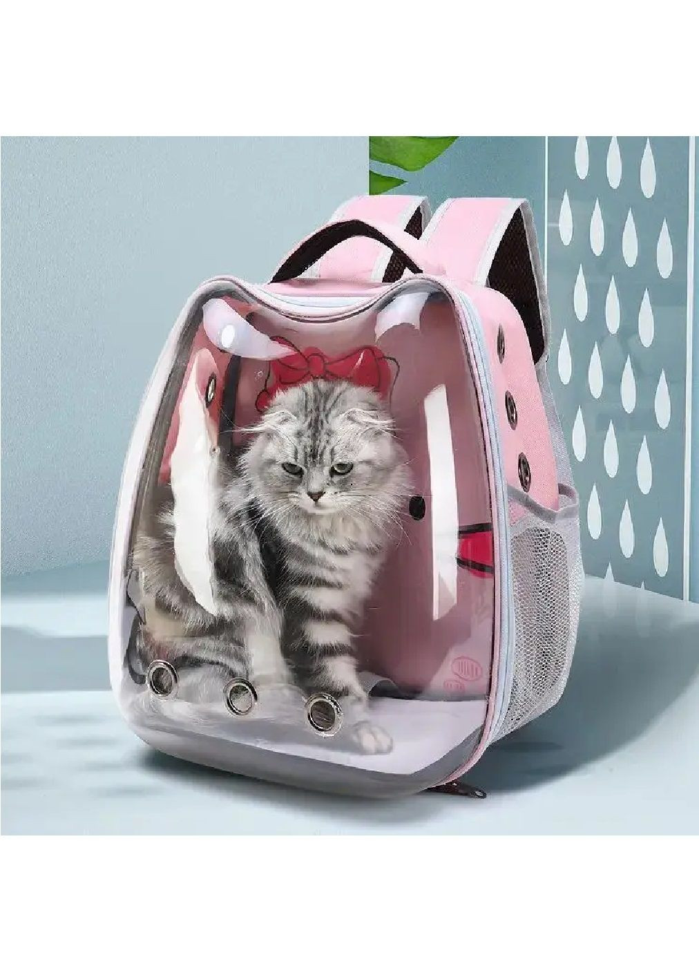 Рюкзак з прозорою стінкою для перевезення транспортування тварин собак котів вагою до 7 кг (481079-Prob) Рожевий Unbranded (352683282)