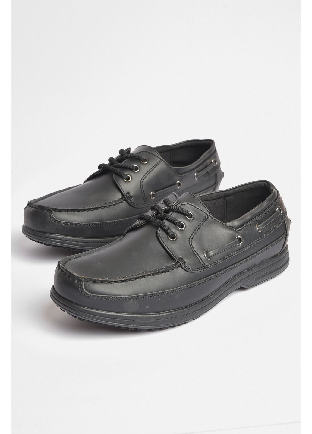 Туфлі чоловічі чорного кольору на шнурівці Let's Shop (301196715)