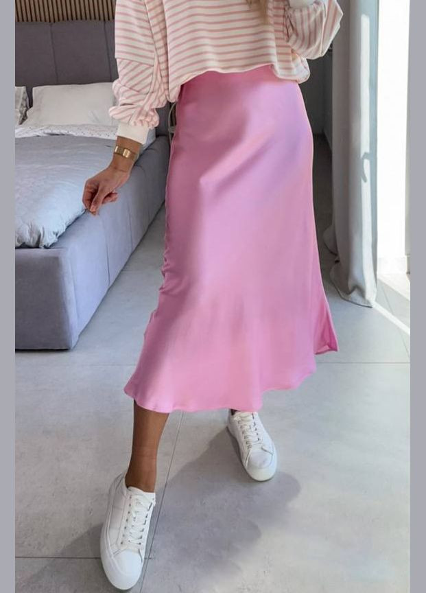 Спідниця шовкова рожевого кольору Let's Shop (299147777)