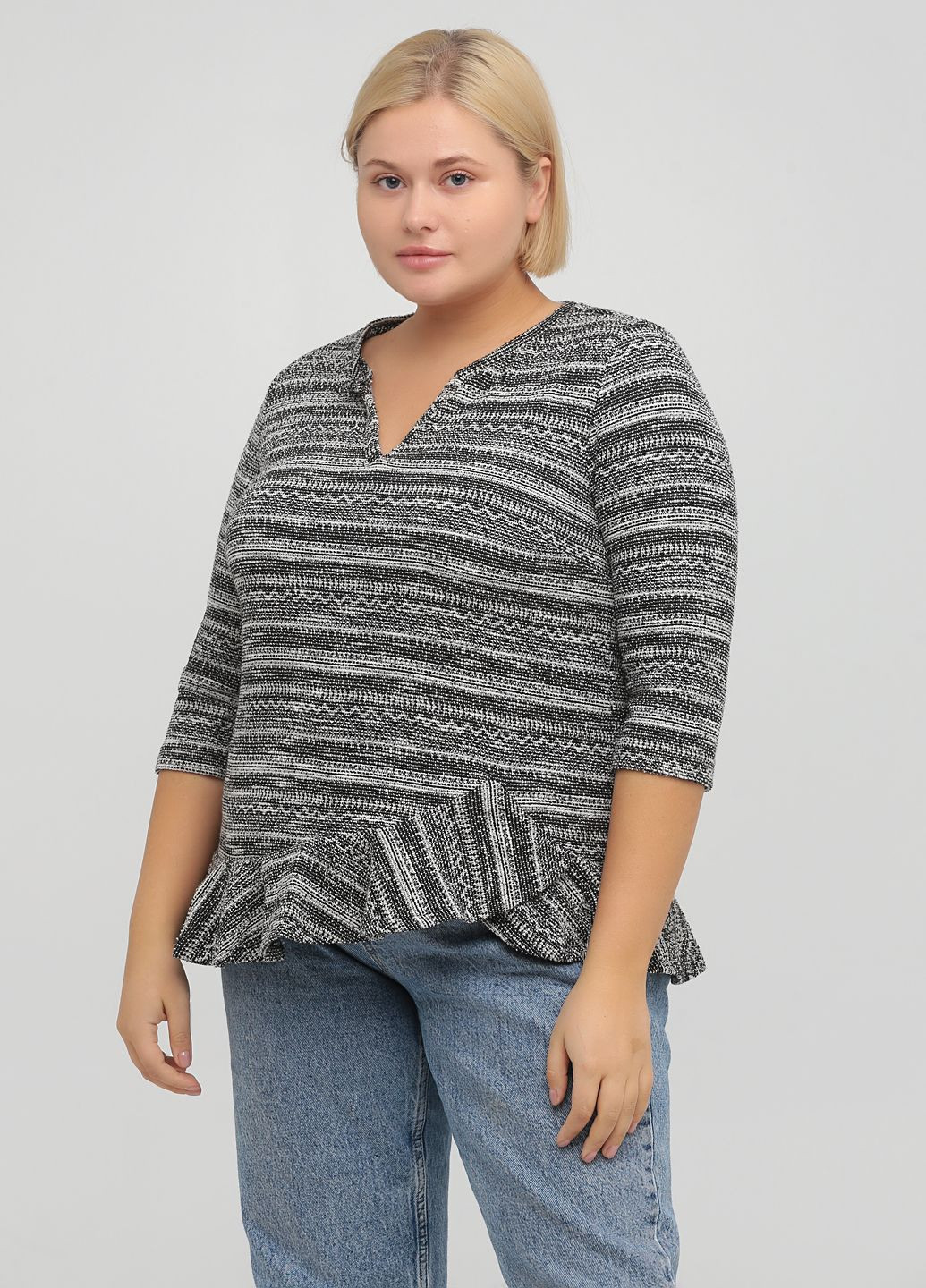 Чорно-біла блуза No Brand