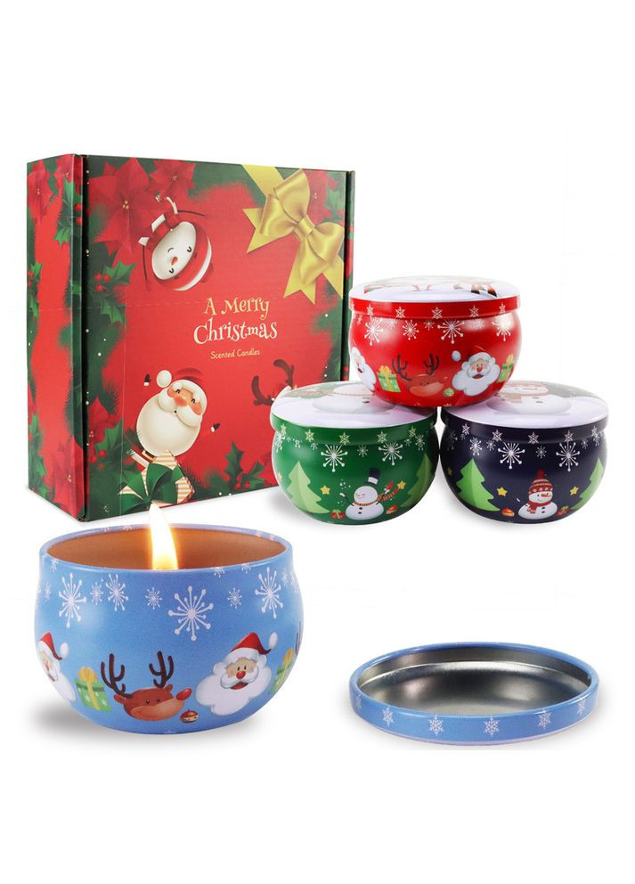 Новогодняя подарочная ароматическая свеча подарок Honey Fashion Accessories голубой (17-7) No Brand (313101463)