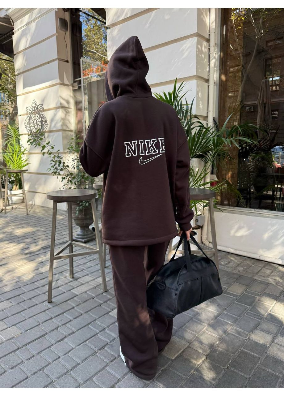 Костюм 2380 трьохнитка на флісі оверсайз NK,штани та худі Україна (369160881)