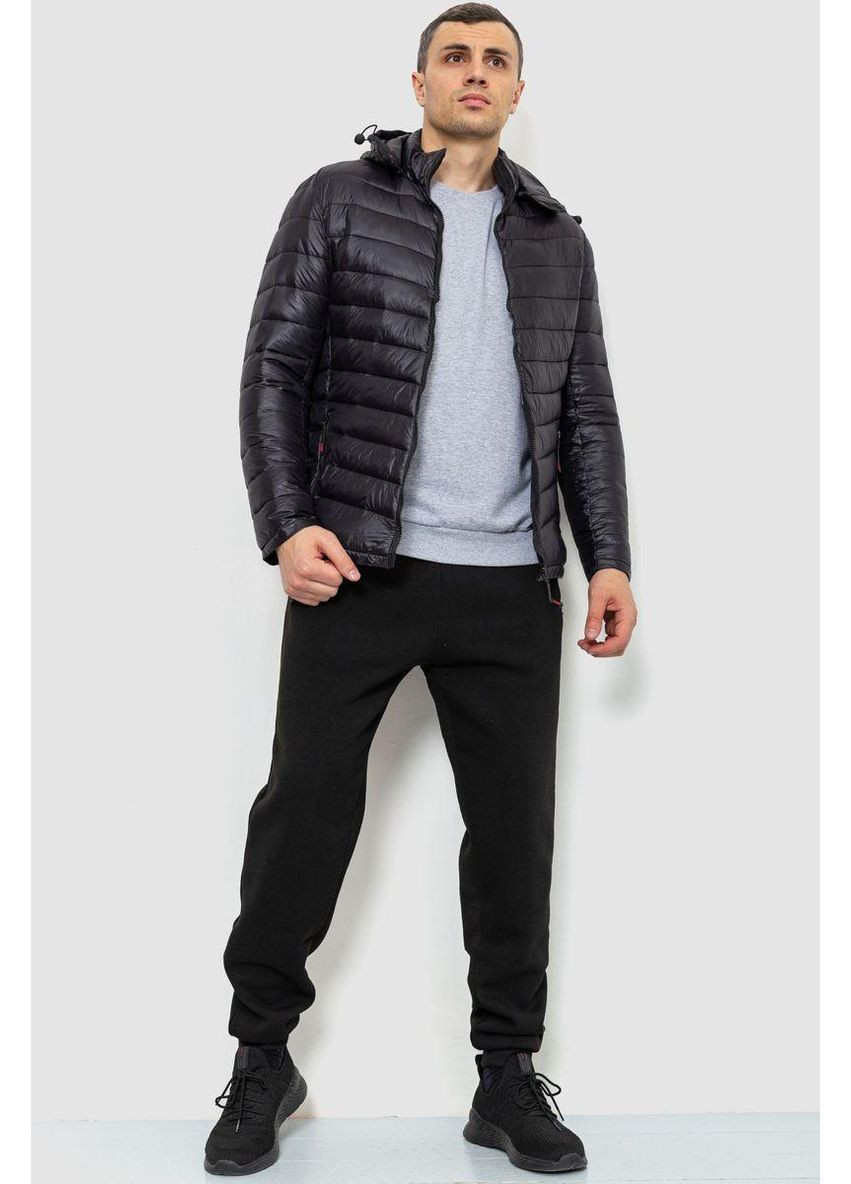 Чорна куртка чоловіча демісезонна з капюшоном,, 214r05 No Brand