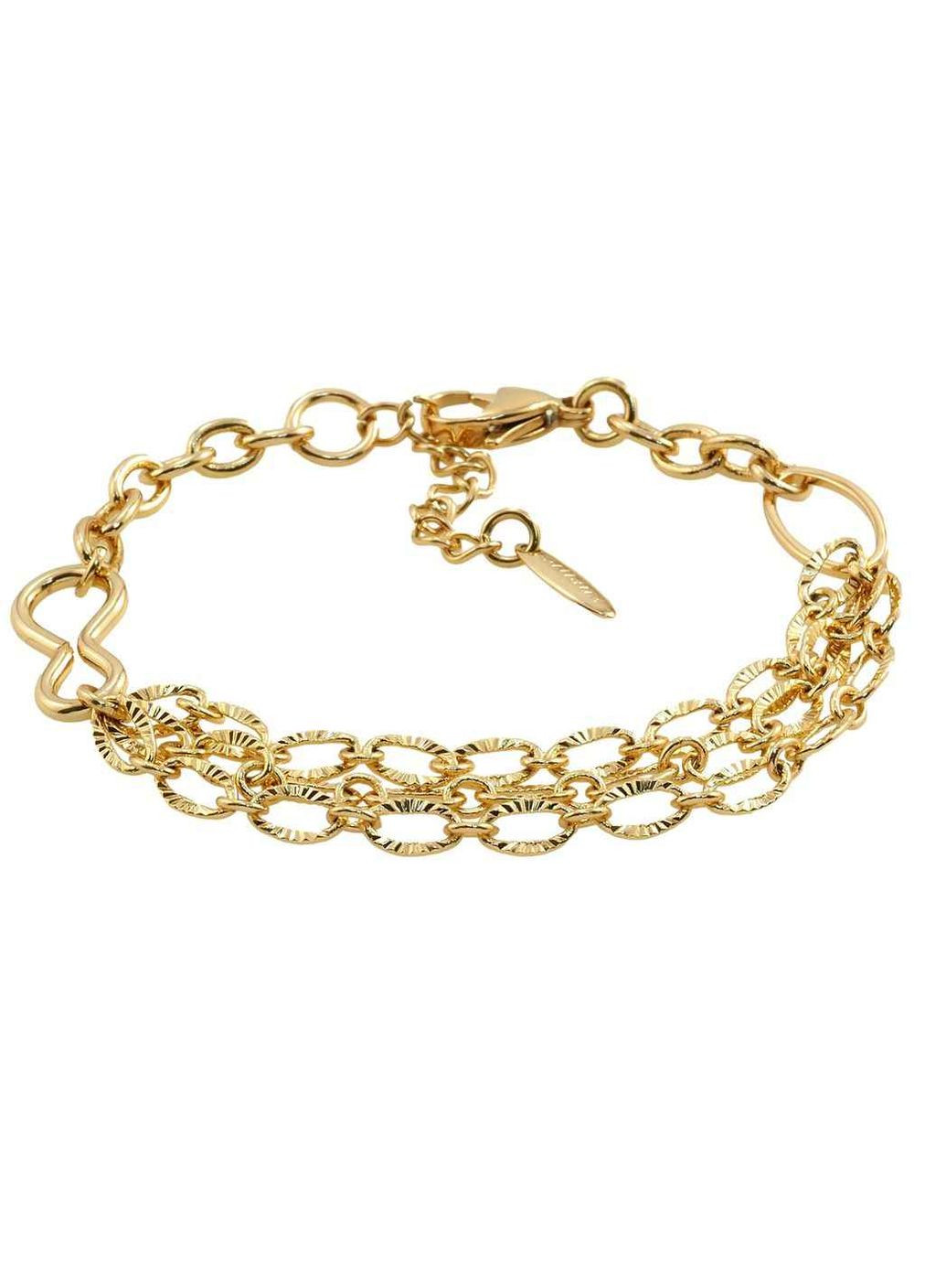 Браслет Позолота 18K "Плетіння Комбіноване" довжина з дод. ланцюжком 19.5-22.5см х 5-10мм (157710) Xuping Jewelry (359435901)