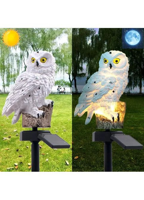 Фонарь садовая Сова с солнечной панелью WHITE Zibi (363832499)