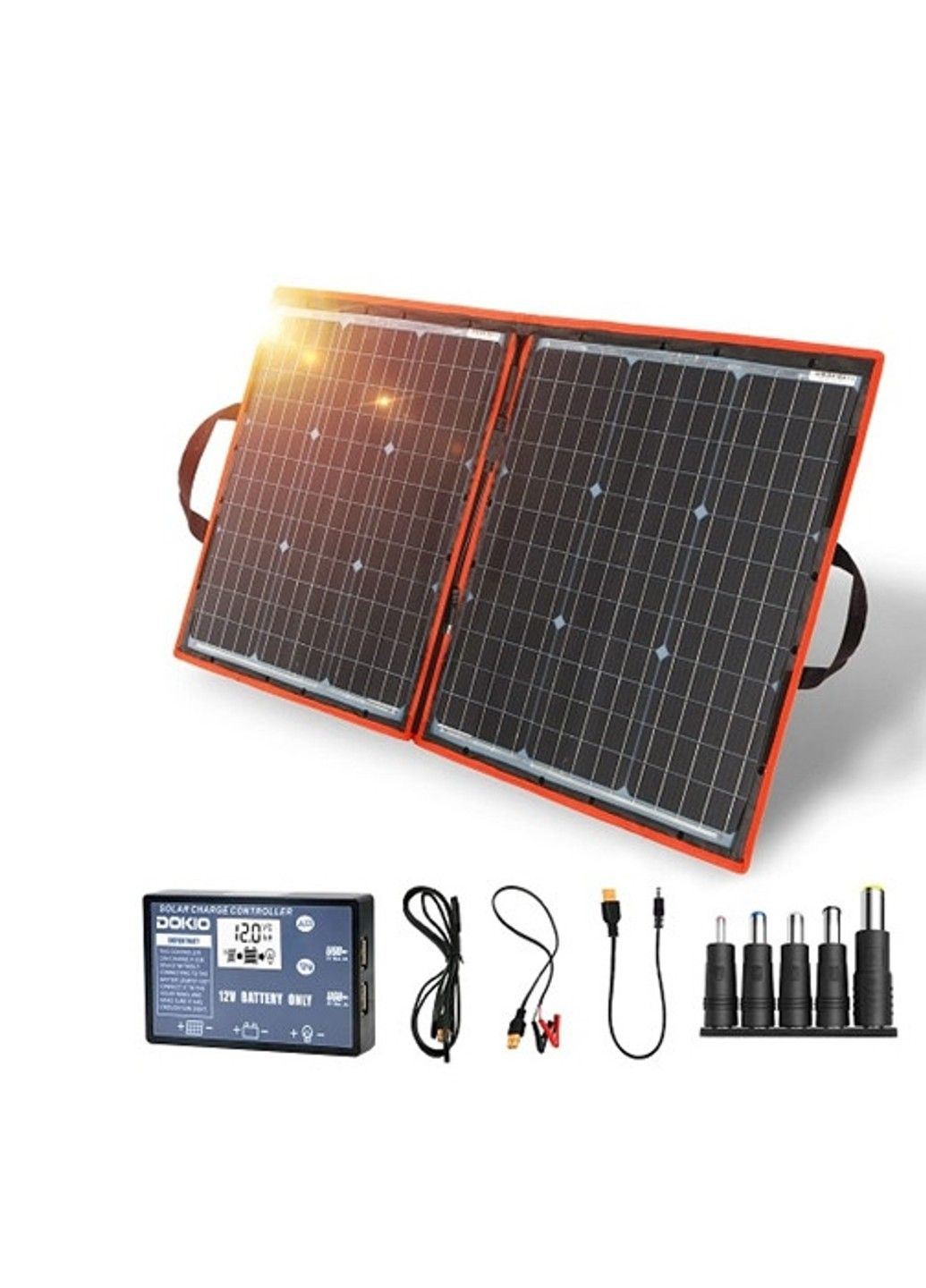 Сонячний зарядний пристрій Solar panel 110W (2xUSB+Type-C) 20В-вихід + зарядка автомобільного АКБ No Brand (332635356)