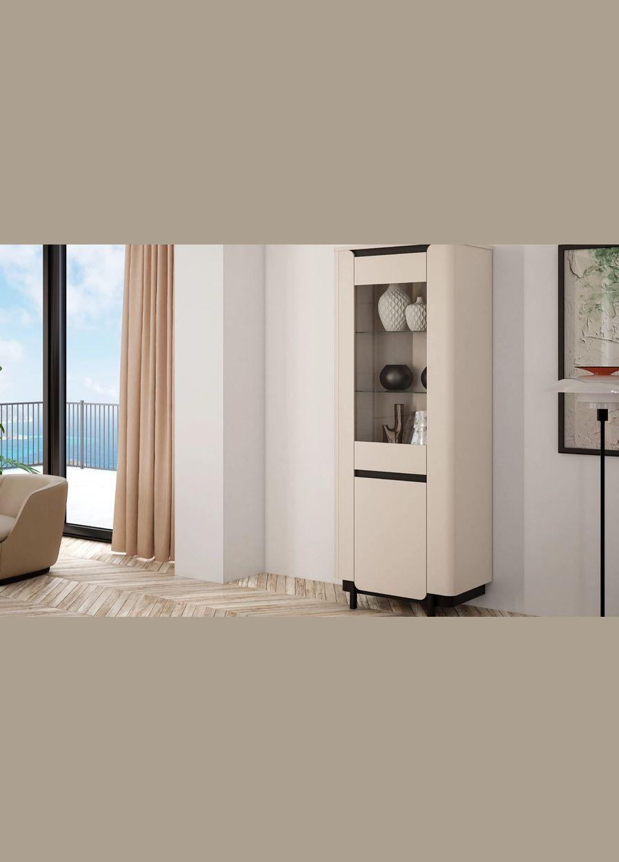 Витрина высокая 2д Vodol с подсветкой VXLV811 Forte Meble (356683929)