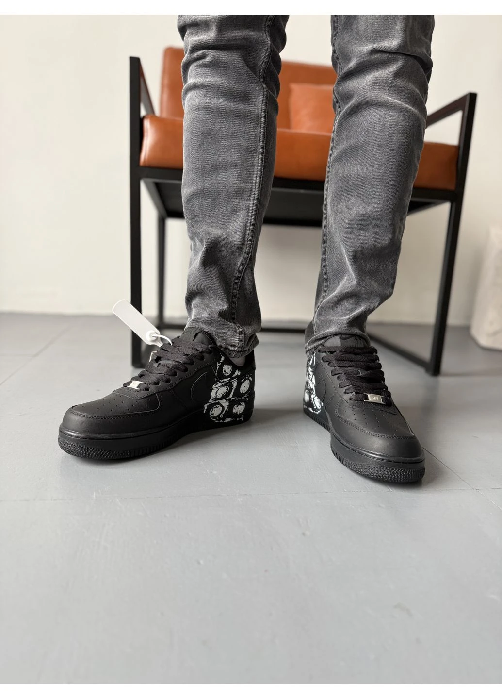 Черные демисезонные кроссовки мужские nike 1 low х comme des garçons supreme black найк аир ретро черные No Brand