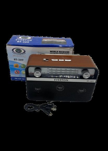 Портативный радиоприемник RT-309 FM/AM/SW/Bluetooth/USB с фонариком (1756375714) Everton (326033155)