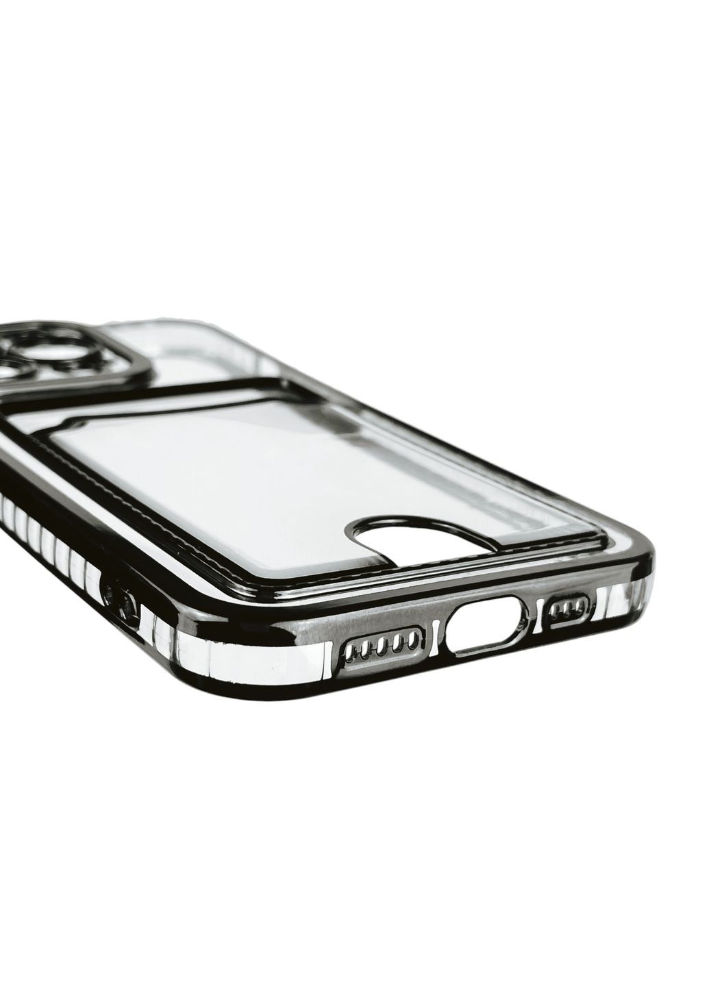 Чехол для iPhone 13 Pro с чёрной окантовкой с карманом для карт на айфон 13 про чёрный Apple (366023530)