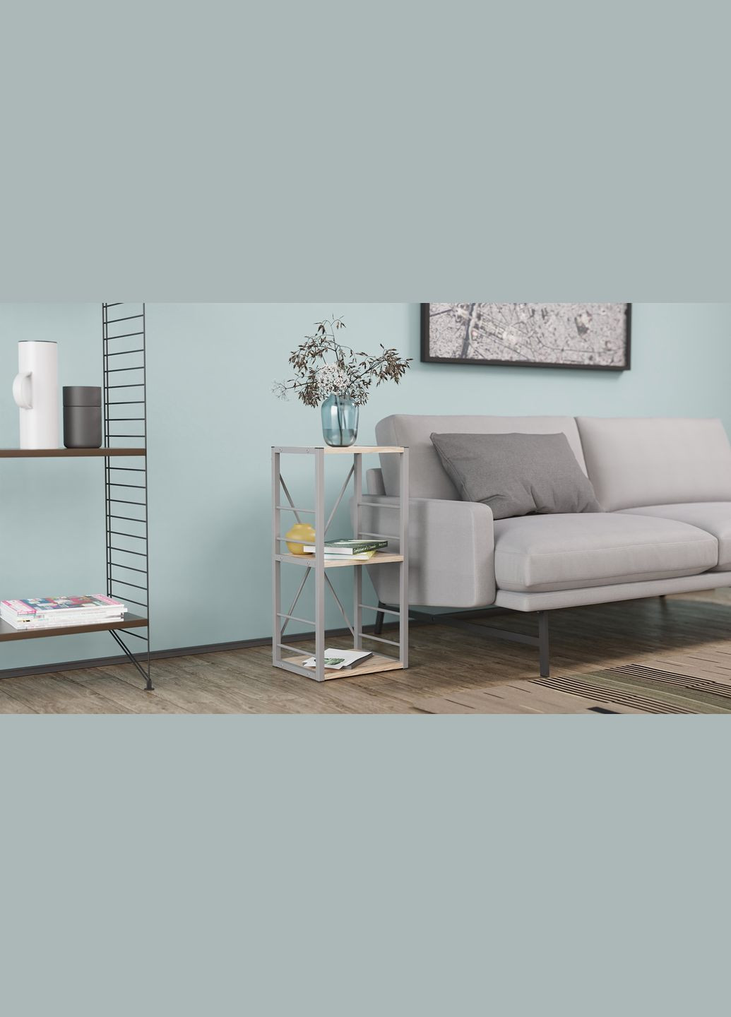 Этажерка 3/34 Серии Коннект 73x34x28 серый ДСП 16мм FRD-104302 Ferrum-decor (353500550)